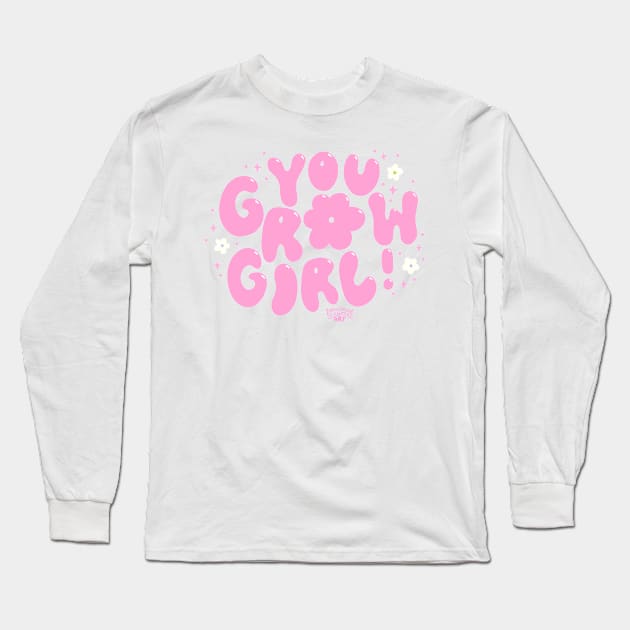 you grow girl Long Sleeve T-Shirt by Roxanne Stewart Art